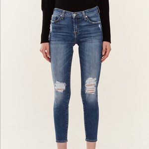 NEW 7 for all mankind distressed skinny jeans